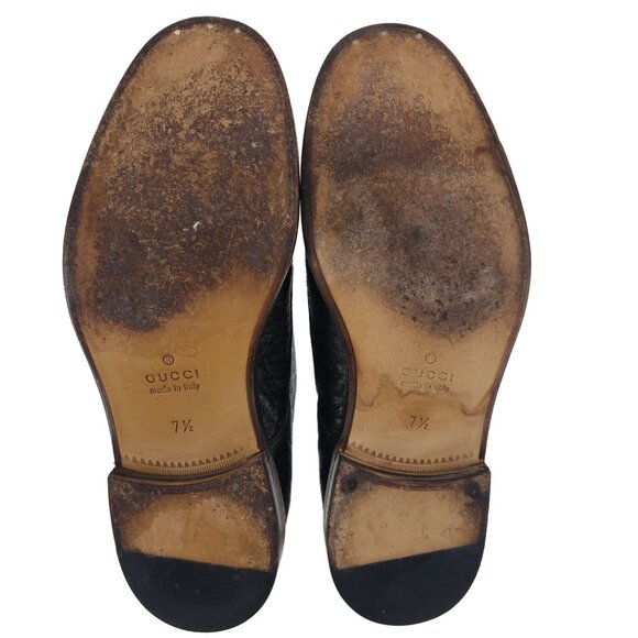 Italy Gucci Men size 8 US 7.5UK Designer Distressed Monk Strap Dress Shoe Loafer - Picture 4 of 12